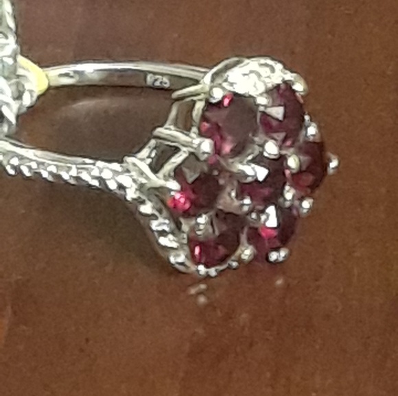 Nwt! 7 Genuine Swarovski Ruby Crystal .925 cluster - Picture 4 of 8